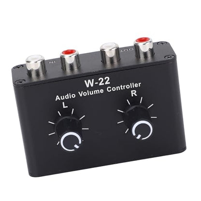 3.5mm Volume Control Box with Balance Adjustment, Stepless Knob Stereo Switcher Compatible Headphones Speakers PC Phone Tablet for Precise Sound Management