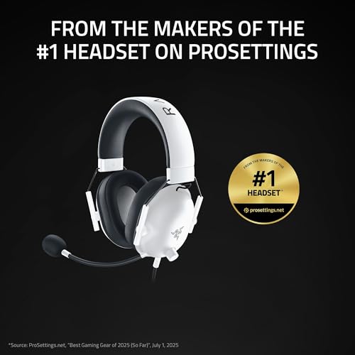 Razer BlackShark V2 X Gaming Headset for PC, 3.5mm Audio Jack, White - color: White, size: 3.5 mm (Pack of 1), style: PC