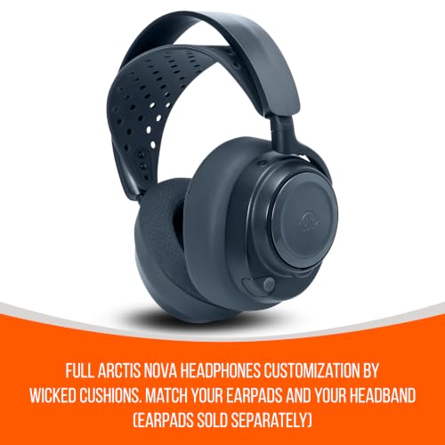 WC HeadbandZ Arctis Nova V2 - Upgraded Wide Silicone Headband Compatible with Arctis Nova Headsets by Wicked Cushions | Wider Weight-Distributing Design, Softer Flexible Silicone | Midnight Blue - color: Midnight Blue