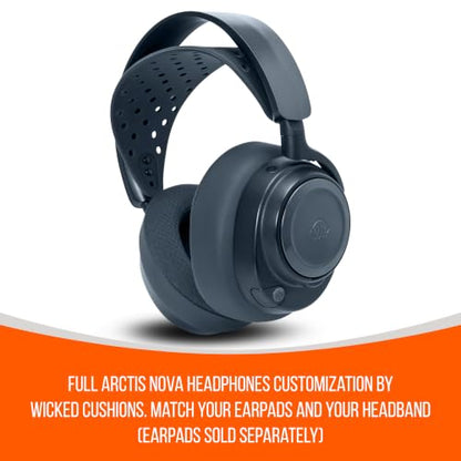 WC HeadbandZ Arctis Nova V2 - Upgraded Wide Silicone Headband Compatible with Arctis Nova Headsets by Wicked Cushions | Wider Weight-Distributing Design, Softer Flexible Silicone | Midnight Blue - color: Midnight Blue