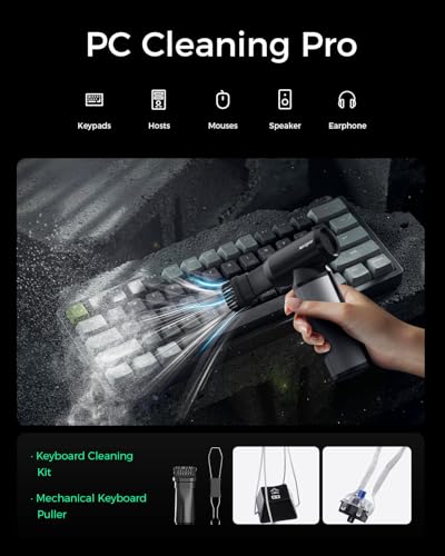 EG evoger 전기 에어 더스터, 180000RPM 슈퍼 파워 휴대용 무선 에어 더스터 6000mAh 3기어 조절 가능한 먼지 송풍기, 컴퓨터, 키보드, 실외, 집, 자동차용 - size: 6000mAh