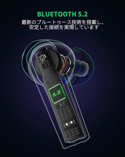 Black Shark Wireless Gaming Earbuds with Charging Case, Hi-Fi Stereo Bluetooth Game Earphones with Noise Cancelling Microphone, IPX5 Waterproof Premium Deep Bass for iPhone Android Sport Workout Music