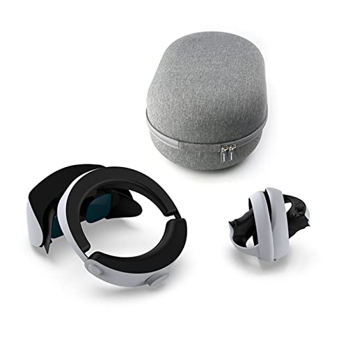 Protective Carrying Case Kit Compatible with PS-VR2, Portable Hard Storage Bag with Lens Covers,Mesh Storage Bag, Cable Tie for Headset and Touch Controllers Accessories