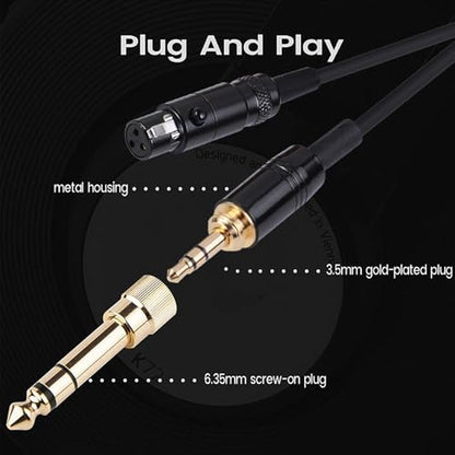K702 Cable Coiled Aux Cord Compatible with AKG Q701 K712 K240S K240MKII K141 K171 K181 K271 K271S K241 K175 K275 Headphone Audio Cable Wire with 6.35mm Adapter