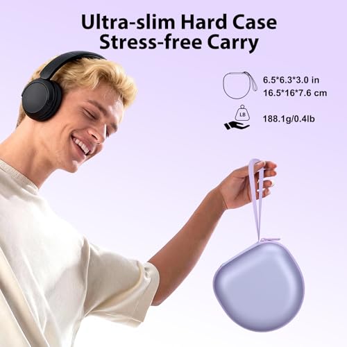 Headphone Case Compatible with JBL/Beats/BERIBES/Jlab/Picun/TOZO/KVIDIO/Soundcore Anker/Skullcandy Noise Cancelling Over-Ear Headphones, Pearl Purple - color: Pearl Purple
