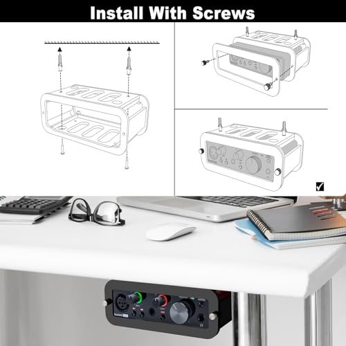 Under Desk Holder for Scarlett Solo 3rd Gen, Acrylic Under Desk Shelf Organizer Under Desk Mount Wall Mount Holder (Black) - color: Black