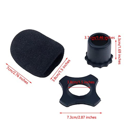 4pcs Microphone Protection Shakeproof Anti-Rolling Wireless Handheld Microphone Silicone Ring Microphone Windscreen Foam Cover Black - style: 4 Sets, Black