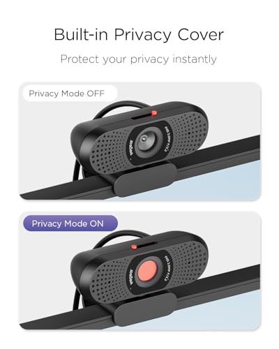 wegear Full HD 1080p Webcam for PC, Laptop & Desktop, Built-in Dual Microphones, Privacy Cover, 85°FOV, Fixed Focus, Plug & Play USB-A Computer Camera for Zoom, Teams, FaceTime, Google Meet, Streaming