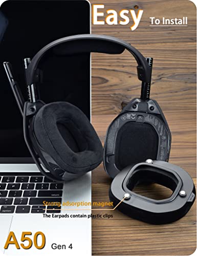 Defean Earpads for Astro A50 Gen4 / A50 Gen5 / A50X (Velour) | Ear pads and Microphone Foam, Upgrade High-Density Noise Cancelling Foam, Ear Cushions Added Thickness - color: Velour
