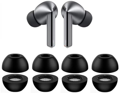Foam Ear Tips Replacement for Galaxy Buds 3 Pro Ear Tips Memory Foam, Fit in Case, L Size 4 Pairs, Black Large (Buds3ProFoamL4p) - size: Large