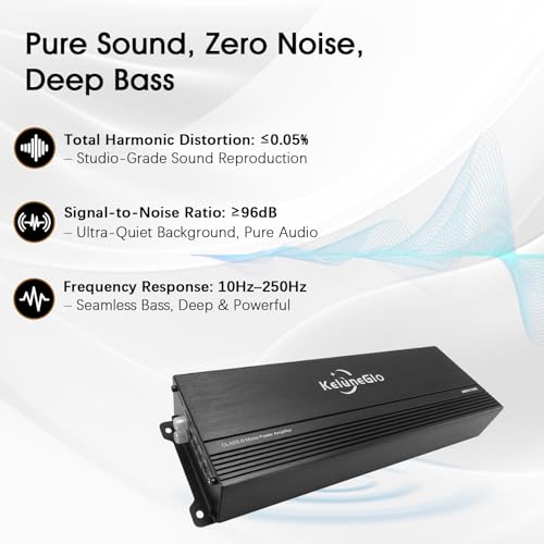KG AMPX1100D Class D Car Amplifier, 4 Ohm,MAX 3000W,1 Channel,Powerful Bass, Specifically Built for Car Audio System Upgrade - size: 3000W Monoblock
