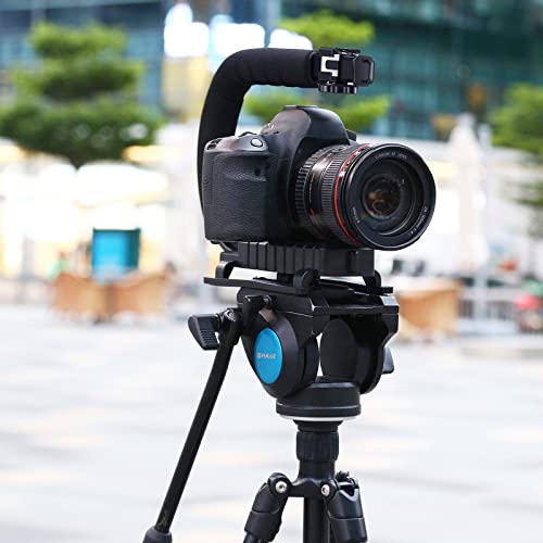 PULUZ Video Action Handheld Stabilizer, U/C Shape Video Action Stabilizing Handle Grip with Cold-Shoe Mount for All Camera Action Camera Camcorder and Smartphones - style: stabilizer kits