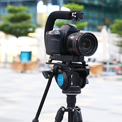 PULUZ Video Action Handheld Stabilizer, U/C Shape Video Action Stabilizing Handle Grip with Cold-Shoe Mount for All Camera Action Camera Camcorder and Smartphones - style: stabilizer kits