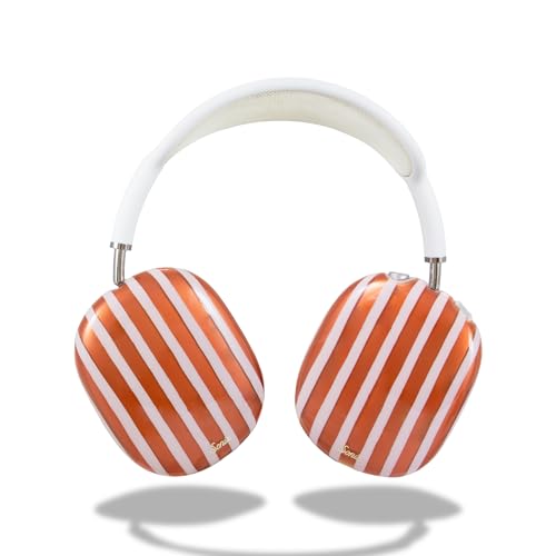Sonix Protective Case for AirPods Max Headphones - Stylish TPU Hard Shell Ear Cup Covers | Abstract Stripe Pumpkin - color: Abstract Stripe Pumpkin