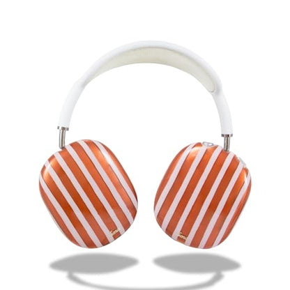 Sonix Protective Case for AirPods Max Headphones - Stylish TPU Hard Shell Ear Cup Covers | Abstract Stripe Pumpkin - color: Abstract Stripe Pumpkin