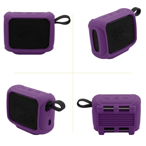 Silicone Case Cover for JBL Go 5 Portable Speaker(Deep Purple) | Travel Carrying Protective Pouch with Attach Straps for Bike Golf Cart Scooter - color: Deep Purple