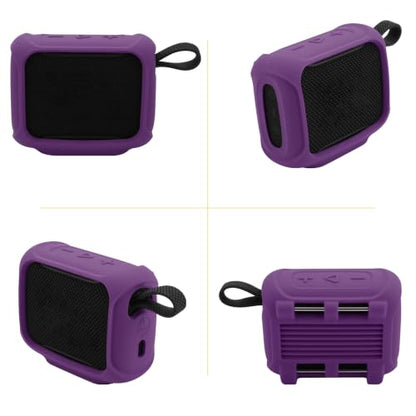 Silicone Case Cover for JBL Go 5 Portable Speaker(Deep Purple) | Travel Carrying Protective Pouch with Attach Straps for Bike Golf Cart Scooter - color: Deep Purple