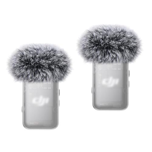 2-Pack Microphone Windscreen for DJI Mic 2 Transmitter, Furry Wind Muff - size: 2 PACK