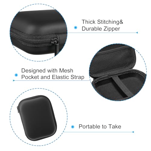PATIKIL 5.91x4.72 Electronic Organizer Case, 1Pcs EVA Hard Waterproof Rectangle Travel Carrying Case with Zipper for Digital Multimeter, Camera, Charger Cord, Earphone, Black - size: 5.91x4.72"