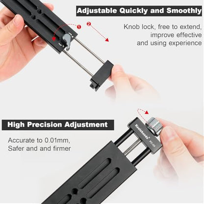 koolehaoda Aluminum iPad Tripod Holder Mount Adapter with 2 Arca Dovetail Mounts, 1/4" Screw & Cold Shoe (5.4” to 13”) Adjustable Universal Tablet Clamp Video Recording for iPhone iPad Air Mini | Universal Adjustable Tripod Mount 1/4" Screw CNC Quick Rele