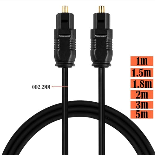 Wen ST 90 Degree Right Angled Super Short Digital Audio Out Put Cable Optical Audio Cable Od 4.0 Mm with Gold-Plated Plug 0.2m(Straight 2m,5pcs) - color: Straight 2m, size: 5pcs