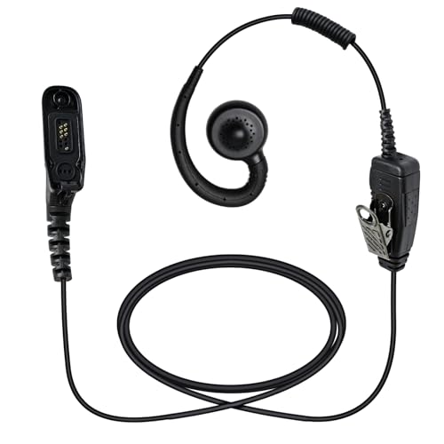 Police Radio Earpiece APX 6000 Walkie Talkie Ear Piece Talky Headset Headphone with Mic Microphone for Motorola APX 8000 1000 7000 4000 xpr 7550e 7550 6550 6350(C Shape Swiveled)