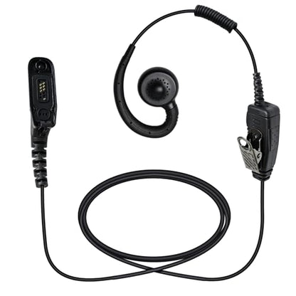 Police Radio Earpiece APX 6000 Walkie Talkie Ear Piece Talky Headset Headphone with Mic Microphone for Motorola APX 8000 1000 7000 4000 xpr 7550e 7550 6550 6350(C Shape Swiveled)