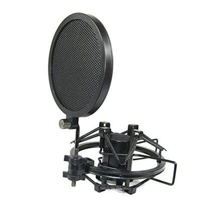 Small Microphone Double Layer Iron Mesh Pop Filter Shield