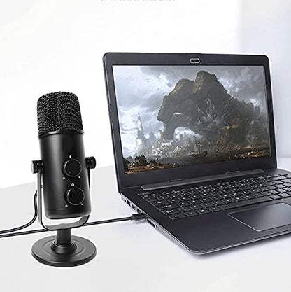 USB Microphone for Computer, Plug & Play Computer Microphone, with Mute Key, Echo/Volume Control Desktop Microphone for Gaming, Vocals, Voice Over, Streaming