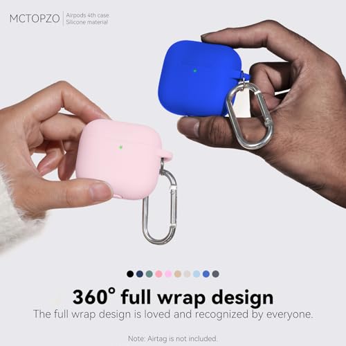 for AirPods 4 Case 2024 with Cleaner Kit & Keychain-Blue | Silicone Protective Cover for Apple AirPods 4th Generation Case,for Women Men,One-Piece Design,Shockproof,Dust Proof - color: C-Blue