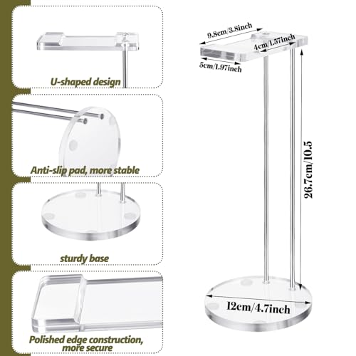 Xuhal Acrylic Headphone Stand Headset Holder for Desk, Clear Gaming Headset Stand Universal Headphone Holder for Desktop Display, with Metal Hardware(Round) - style: Round