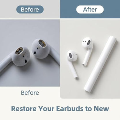 1pc Cleaner Kit for Earbuds, Multi-Function Cleaning Tool with Brush Flocking Sponge for Wireless Earphones Bluetooth Headphones Case Camera and Phone(White) - color: White