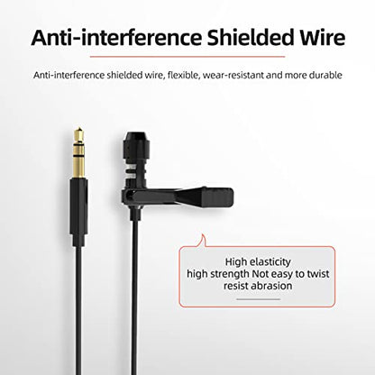 EKAT Car Microphone for Stereo 3.5mm Plug and Play Wired Mic | Compatible with Vehicle Head Unit Radio, Noise Canceling, Lavalier Clip