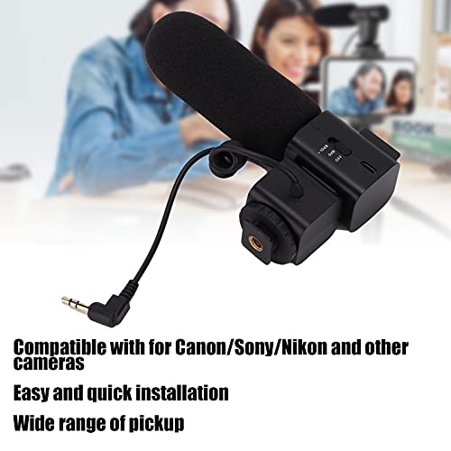 FLEXMAN Interview Shotgun Microphone, Single Soundtrack Supercardioid Camera Microphone with Cold Shoe Mount, Universal Professional Video Microphone for Interviews Broadcasts