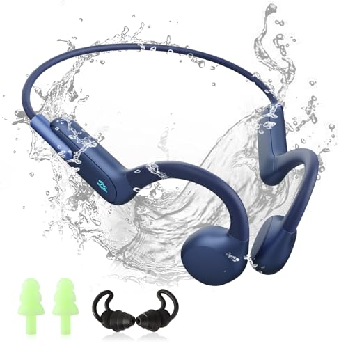 HIFI WALKER Waterproof Bone Conduction Headphones IPX8 for Swimming with 32GB MP3 Player, Bluetooth 5.3 Open-Ear Wireless Headphones for Running Cycling Gym - 8H Playtime & Fast Charging