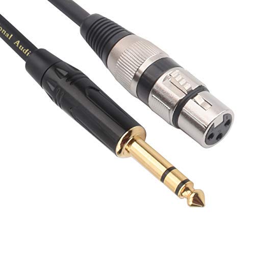 XLR Female to 1/4 Inch (6.35mm) TRS Jack Lead Balanced Signal Interconnect Cable XLR to Quarter inch Patch Cable - 10 Feet
