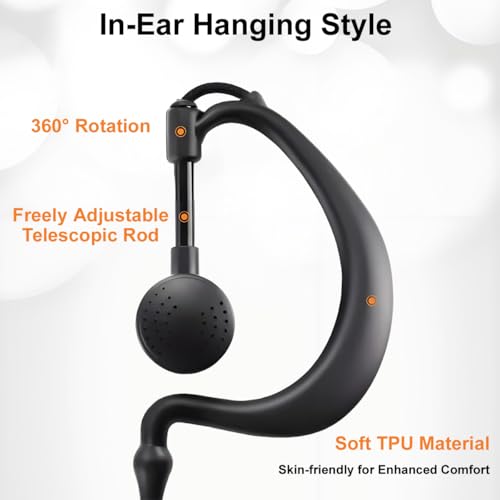 G-Type Walkie Talkie Earpiece with Earhook and MIC, 2-Pin Headset, Pack of 1 - size: Pack 1