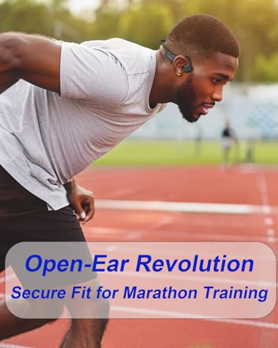 Bone Conduction Headphones IP67 Waterproof Wireless Bluetooth 5.2 Headset w/Dual CVC8.0 Noise-Canceling Mics Soft Silicone Sport Earphones for Running/Gym/Calls - color: Black