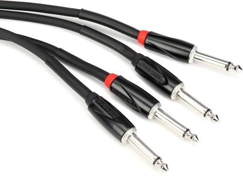 Roland Black Series Interconnect Cable, Dual 1/4-Inch to 1/4-Inch, 10 Feet - size: 10 ft, style: Dual 1/4" - 1/4"