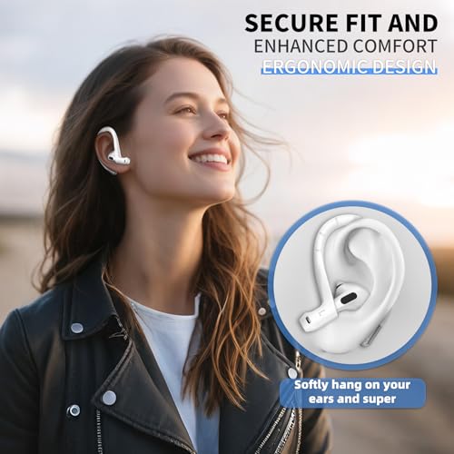 Anti-Slip Ear Hooks for AirPods 5/4/3 Earbuds, Sport Anti-Loss (White) - color: White