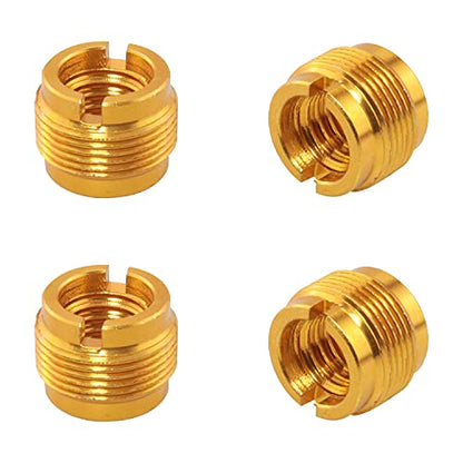 4pcs Mic Stand Adapter Aluminum 5/8" Male to 3/8" Female Screw Adapter for Microphone Stand Clips Mic Stand Holder Adapter, Gold