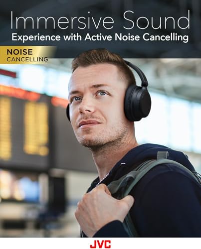JVC Over Ear Wireless Active Noise Cancelling Headphones - Bluetooth 5.3 - Ambient Mode, 3 Audio Modes, Soft Comfort Pads, 35 Hr Battery, Foldable & Lightweight – Mic- Travel & All-Day Wear - HA-S75N - style: Active Noise Cancelling