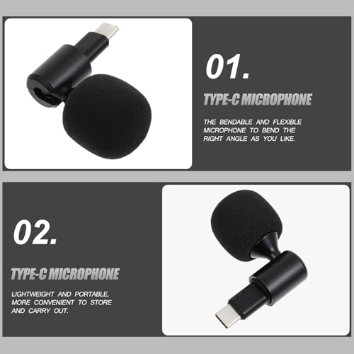 SUPVOX USB-C Condenser Microphone for Phone & PC, Plug & Play Mini Microphone with Noise Reduction Sponge Cover, for Live Streaming, Gaming, Recording, Podcast, Online Meetings