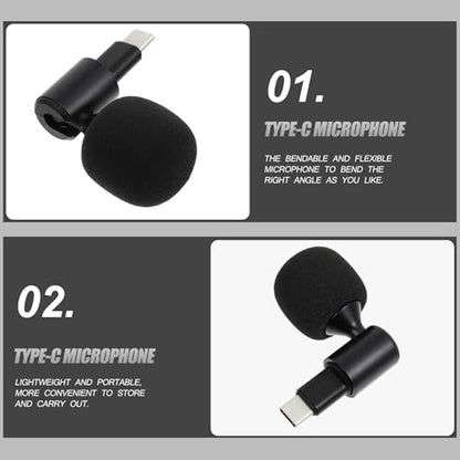 SUPVOX USB-C Condenser Microphone for Phone & PC, Plug & Play Mini Microphone with Noise Reduction Sponge Cover, for Live Streaming, Gaming, Recording, Podcast, Online Meetings