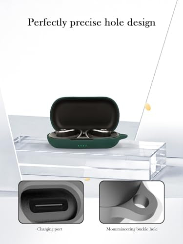 Case for Raycon Open Earbuds True Wireless Bluetooth Headphones,Soft Protective,BOVUGAC Silicone Case Cover with Keychain & Cleaning Kit & Lanyard for Raycon Open Earbuds-Green - color: Green