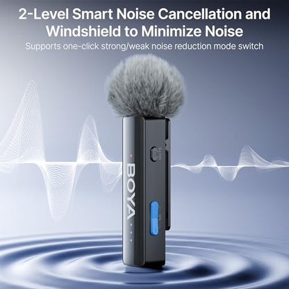 BOYA BOYALINK 2 Wireless Lavalier Microphone for iPhone/Camera/Android/PC