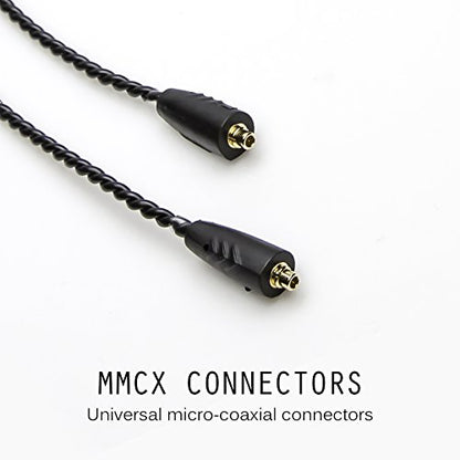 MEE audio MMCX Replacement Stereo Cable for Pinnacle P1 in-ear headphones (Black) (New Version) - style: MMCX Stereo Cable (Black)