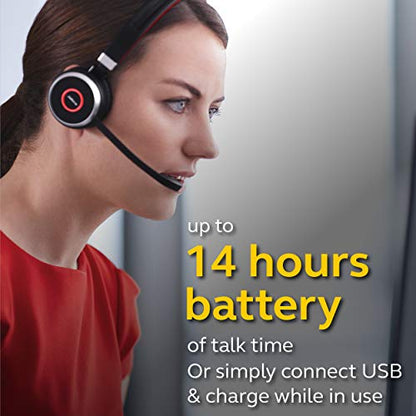 Jabra Evolve 65 UC Wireless Headset, Stereo – Includes Link 370 USB Adapter – Bluetooth Headset with Industry-Leading Wireless Performance, Passive Noise Cancellation, All Day Battery, Stereo Speaker - size: Dual-ear, USB-A Dongle, style: All Platforms