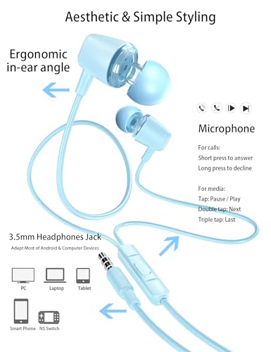Teens Wired Earbuds with Case, 3.5mm Headphones for School, Floral Fiesta - color: Floral Fiesta