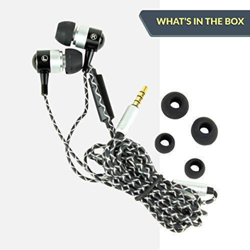Kicker EB54 Wired Earbuds with Microphone | Great Gaming Earphones for PC, iOS & Android | Noise Cancelling Earbuds Wired with 3.5mm Plug | 53.15-Inch Cable with in-Line Mic and Control Button - color: EB54
